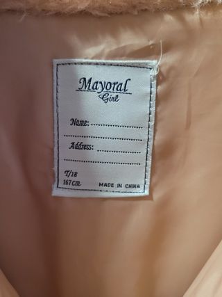 Abrigo Pelo Rosa Mayoral Talla 18 años