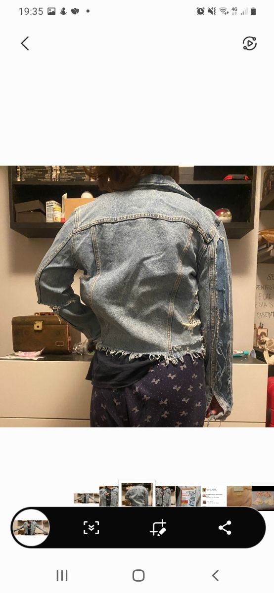 Giacchino jeans sfrangiato