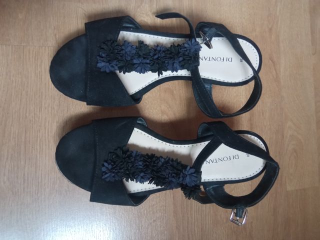 Sandalias de cuña negras talla 38