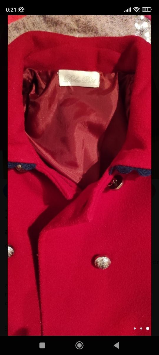 abrigo dolce petit rojo