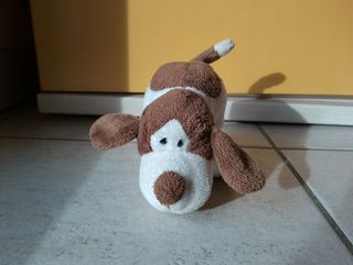 Peluche morbidissimo cagnolino bianco e marrone