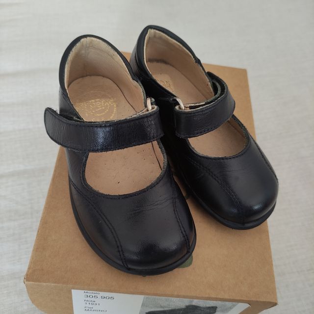 Oferta !!zapatos Escolares piel marino 22
