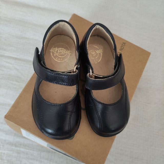 Oferta !!zapatos Escolares piel marino 22