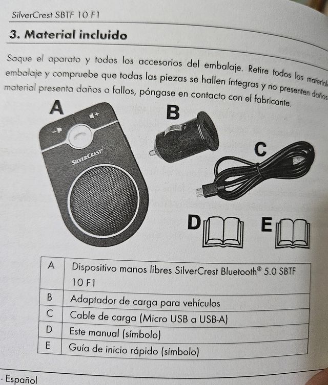 Manos libres para coche con Bluetooth