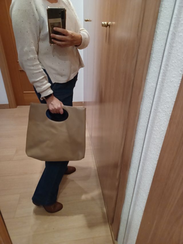 Bolso nuevo mano/Bandolera beige-negro