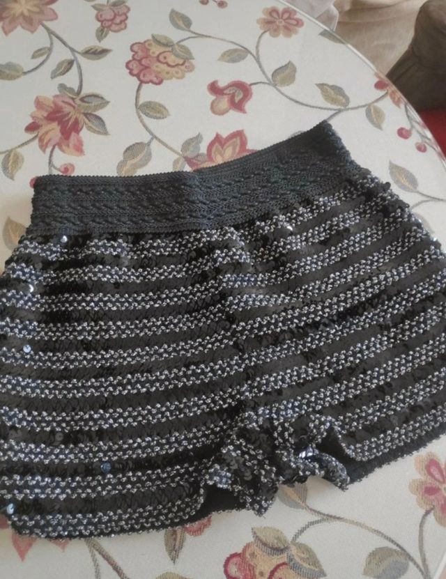 Short lentejuelas brillo negro