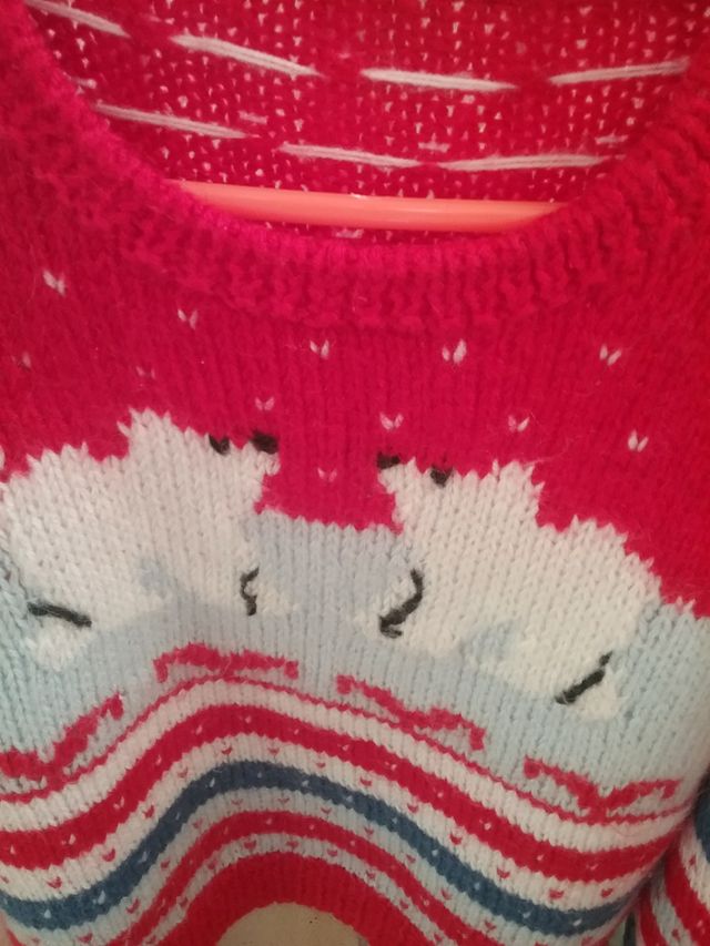 jersei navideño xs hay medida,lana hecho a mano