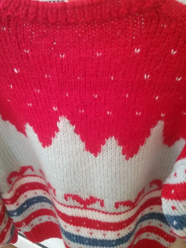jersei navideño xs hay medida,lana hecho a mano