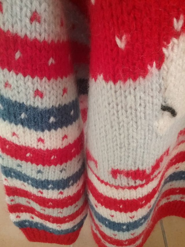 jersei navideño xs hay medida,lana hecho a mano