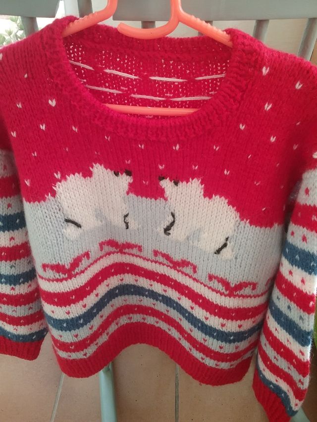 jersei navideño xs hay medida,lana hecho a mano