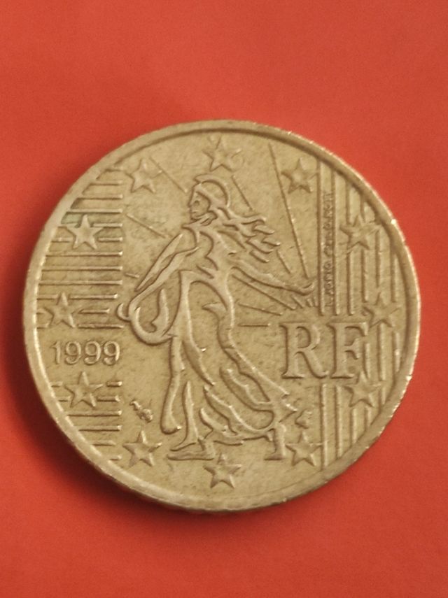 3 monedas 10 20 50 céntimos Francia 1999