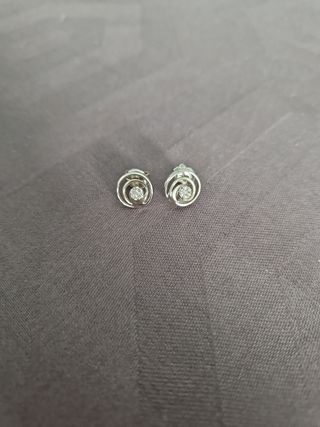 Pendientes oro blanco y diamantes