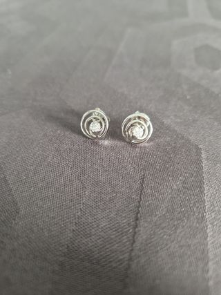 Pendientes oro blanco y diamantes