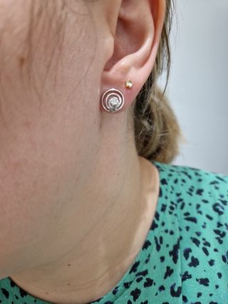 Pendientes oro blanco y diamantes