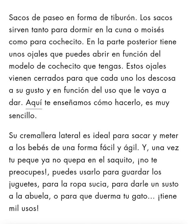 SACO TIBURON BABY BIYES