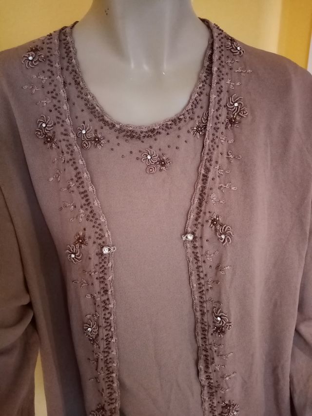 Conjunto jersey de punto y chaqueta