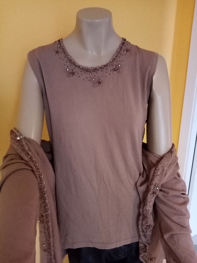 Conjunto jersey de punto y chaqueta