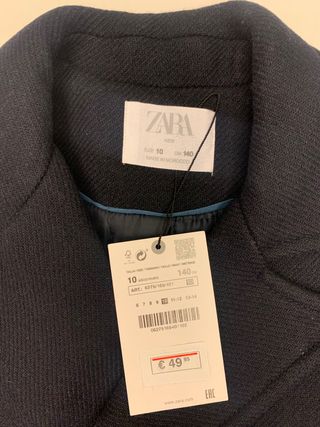 ABRIGO NIÑO DE PAÑO+LANA AZUL MARINO. SIN ESTRENAR