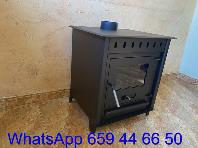 Estufa de leña salida 12 cms superior