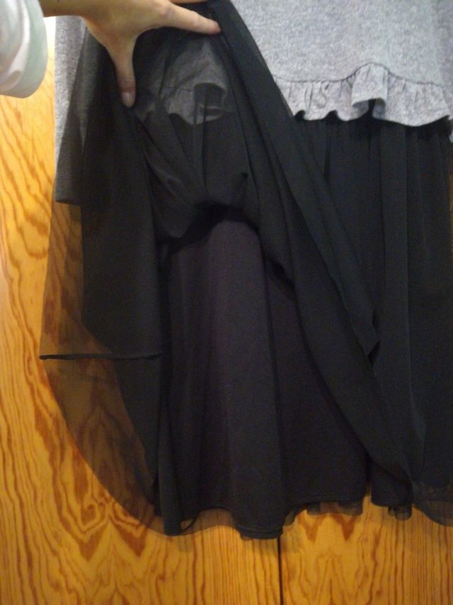 Vestido tul negro y gris. Vestido POÉTE