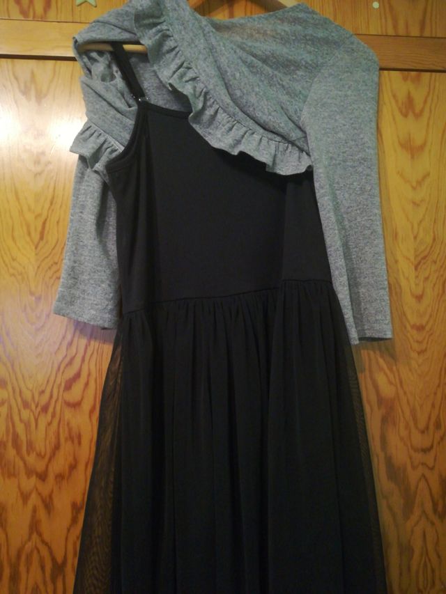 Vestido tul negro y gris. Vestido POÉTE