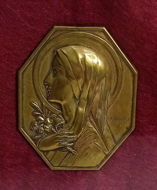 Cuadro virgen María latón Parvillers