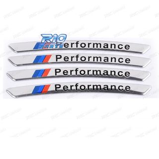 KIT 4 EMBLEMAS M PERFORMANCE CROMO PARA LLANT KE@0