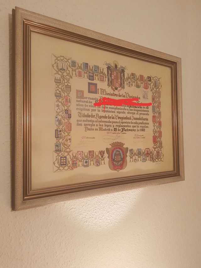 Título agente de la propiedad 1960