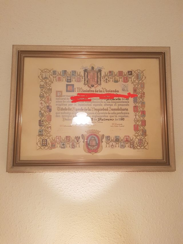 Título agente de la propiedad 1960