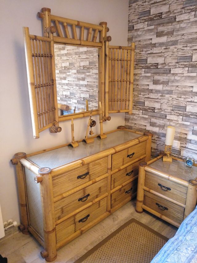 dormitorio de bambú