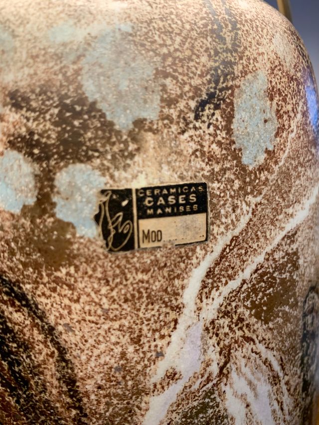 Excepcional lámpara esmaltada de CASES Manises