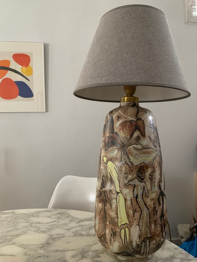 Excepcional lámpara esmaltada de CASES Manises