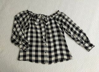 blusa cuadros Mango