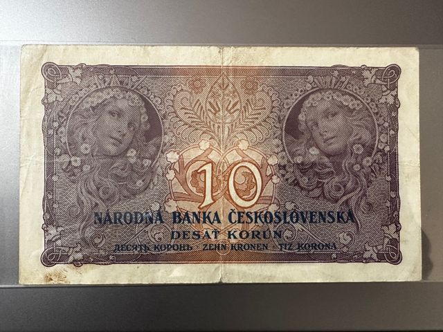 Billete 10 coronas 1919 Alfons Mucha