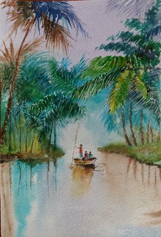 Pintura acuarela.Arte.Decoración. Cuadros. Regalo