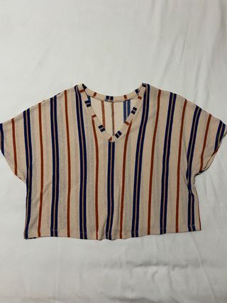 Camiseta oversize rayas Zara