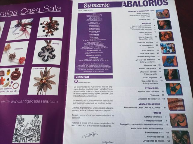 Set de tres publicaciones para crear bisutería.