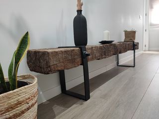 banco artesanal traviesa de tren