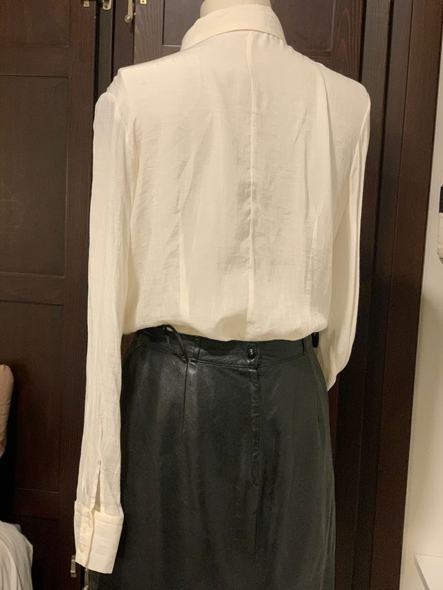 Camisa romántica vintage blanco roto