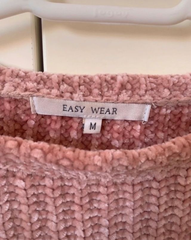 Maglione lavorato a maglia rosa Easy Wear