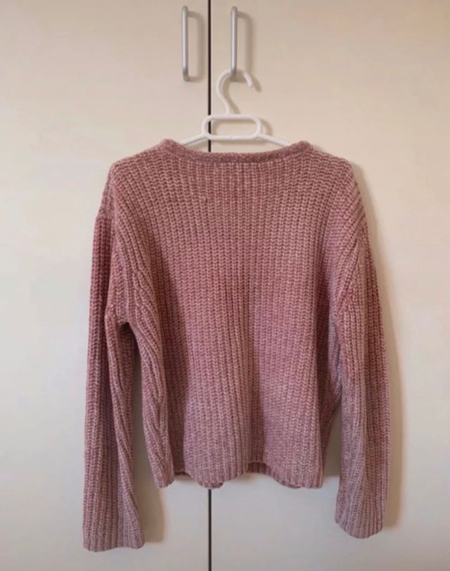 Maglione lavorato a maglia rosa Easy Wear