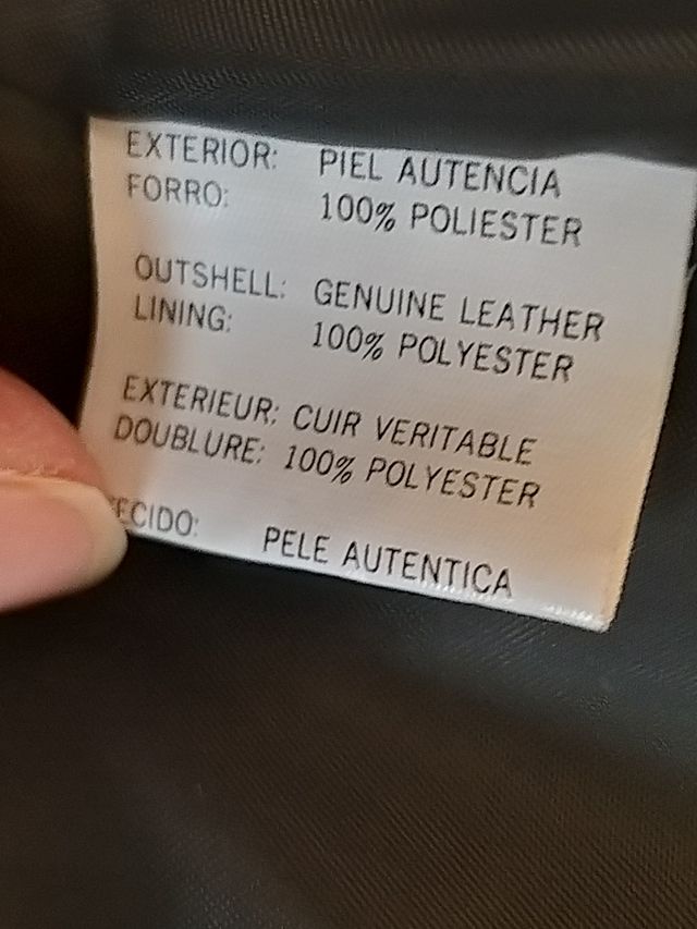 Chaquetón piel verde oscuro talla 42