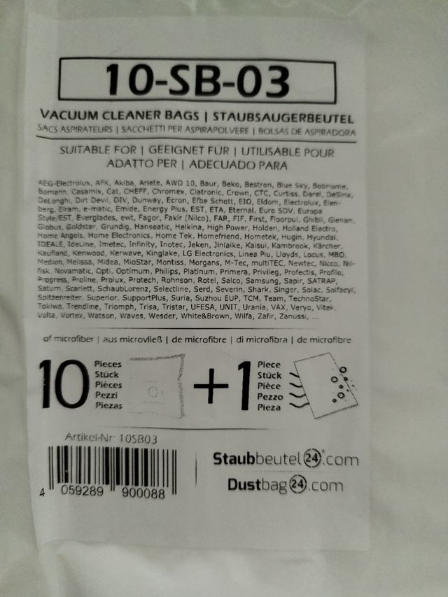 10 BOLSAS DE ASPIRADOR