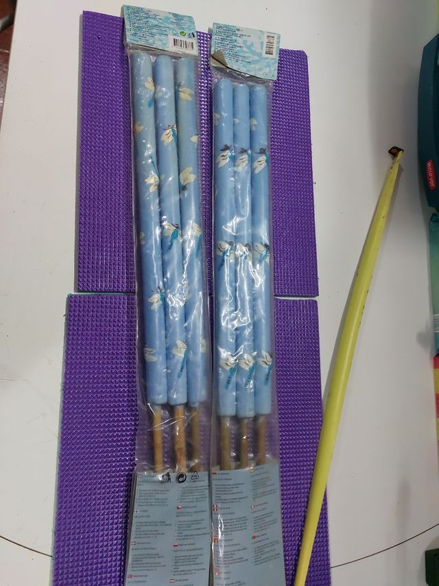 Dos juegos de 3 velas antimosquios para exterior