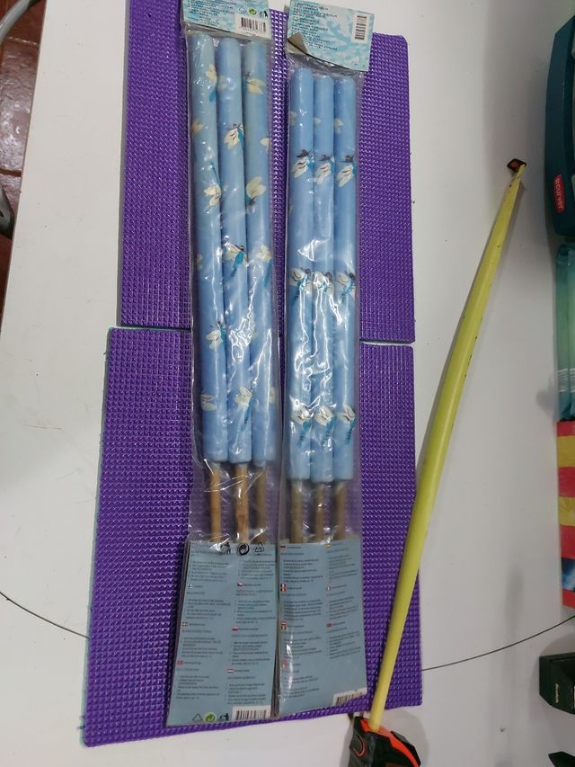 Dos juegos de 3 velas antimosquios para exterior