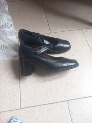 Zapatos de baile de piel de tacón talla 35