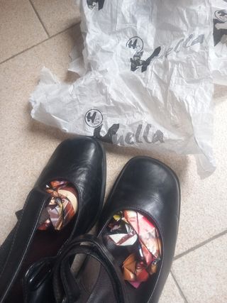 Zapatos de baile de piel de tacón talla 35