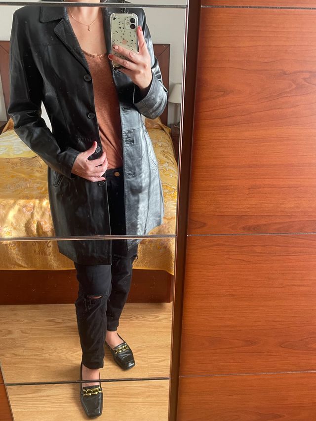 Abrigo mujer cuero Talla M