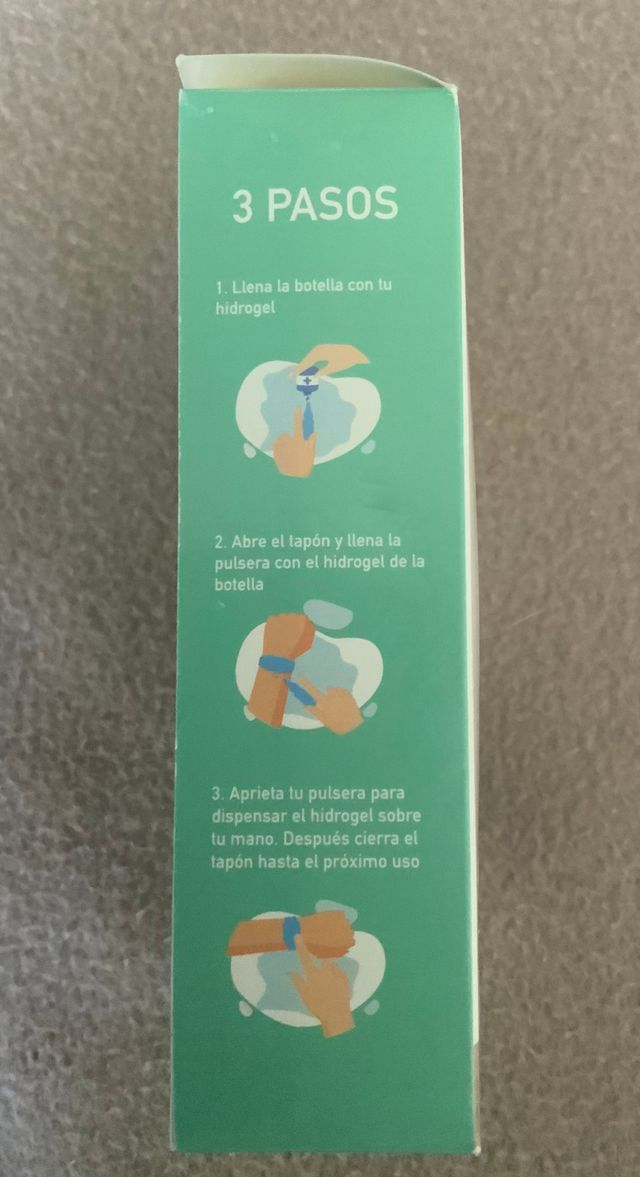 3 PULSERAS HIGIÉNICAS PARA ALCOHOL DESINFECCIÓN 