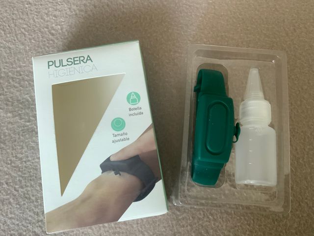 3 PULSERAS HIGIÉNICAS PARA ALCOHOL DESINFECCIÓN 